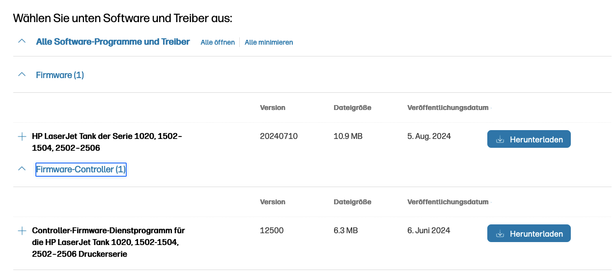 HP Treiber herunterladen